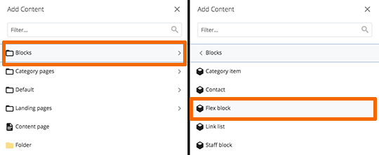 Select blocks then flex block