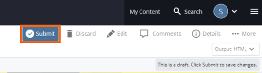 Update draft button