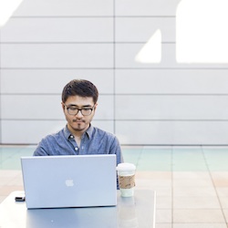 Man working on laptop