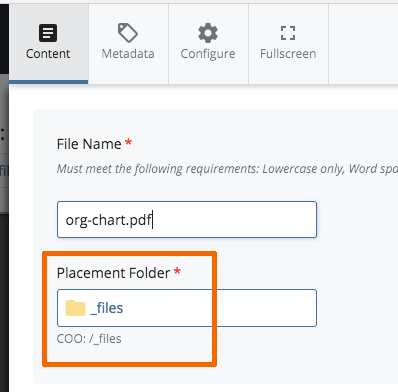 Parent folder selector