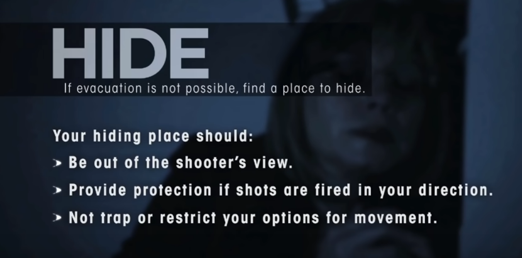 hide instructions on self protection