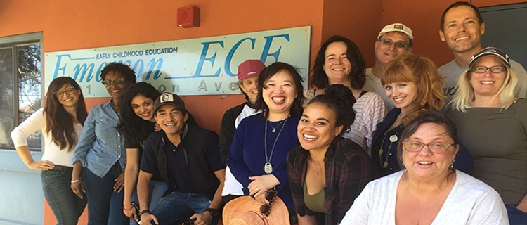 UCOP volunteers create a colorful and healthy playground at Emerson Child Development Center