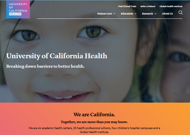 University of California Health Website